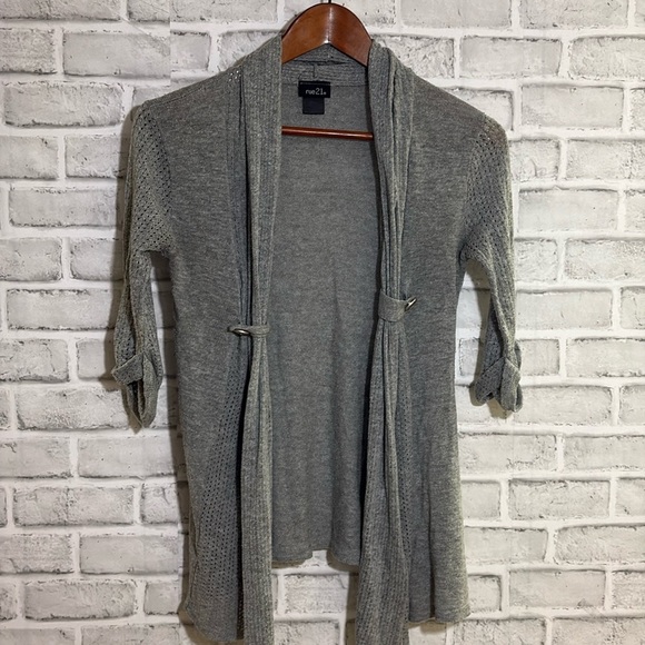 Rue21 Heather Gray Knit Cardigan, size small, lightweight drape style - Picture 1 of 10
